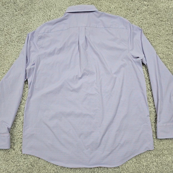 Vineyard Vines Shirt Mens Large Pink‎ Blue Gingham Plaid Performance Classic Fit - Picture 8 of 13